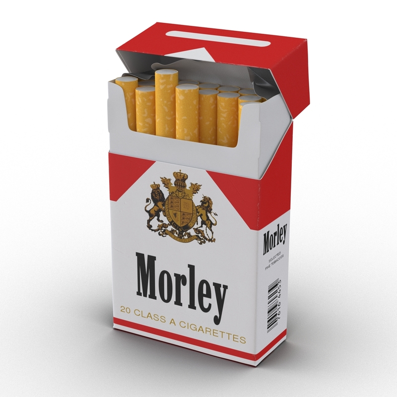 3d opened cigarettes pack morley