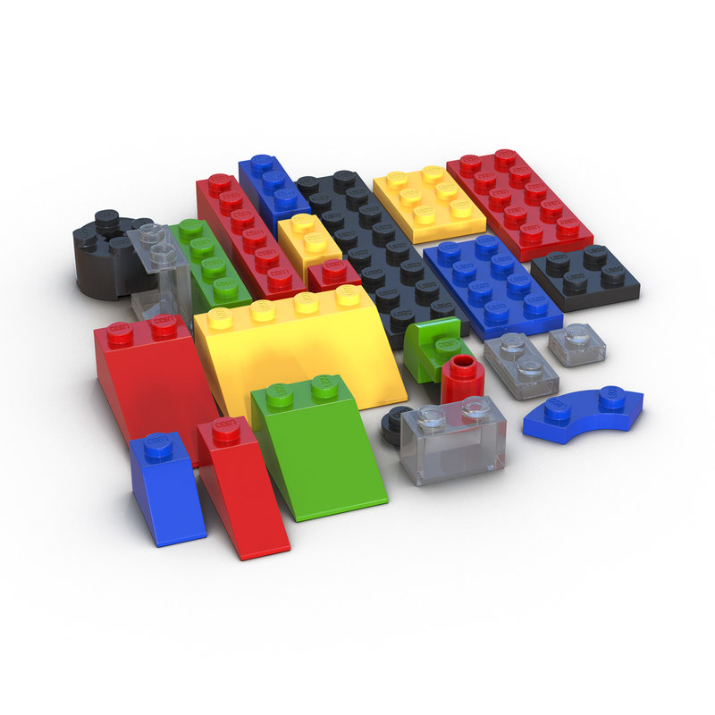 lego bricks set design 3d model