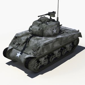 sherman tank - 3d max