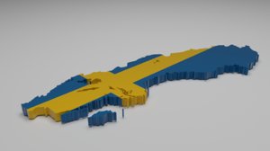 3d model sweden flag