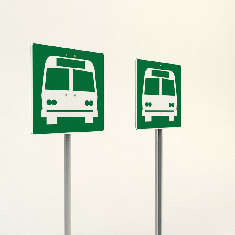 3d bus stop signs model