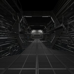 3d sci fi tunnel
