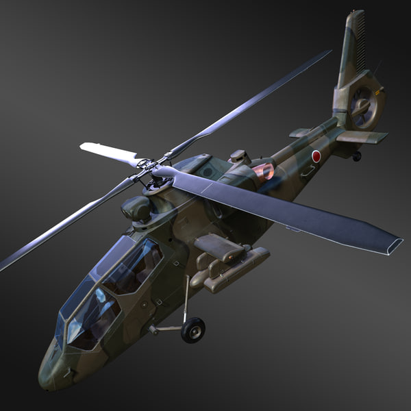 Sund mad storhedsvanvid bryder ud 3d obj kawasaki oh-1 ninja helicopter