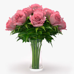 3ds roses pink bouquet