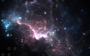 Space background with purple nebula and stars