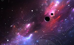 Space with nebula, planets and stars