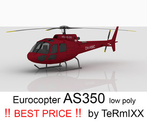 helicopter eurocopter red as350 3ds