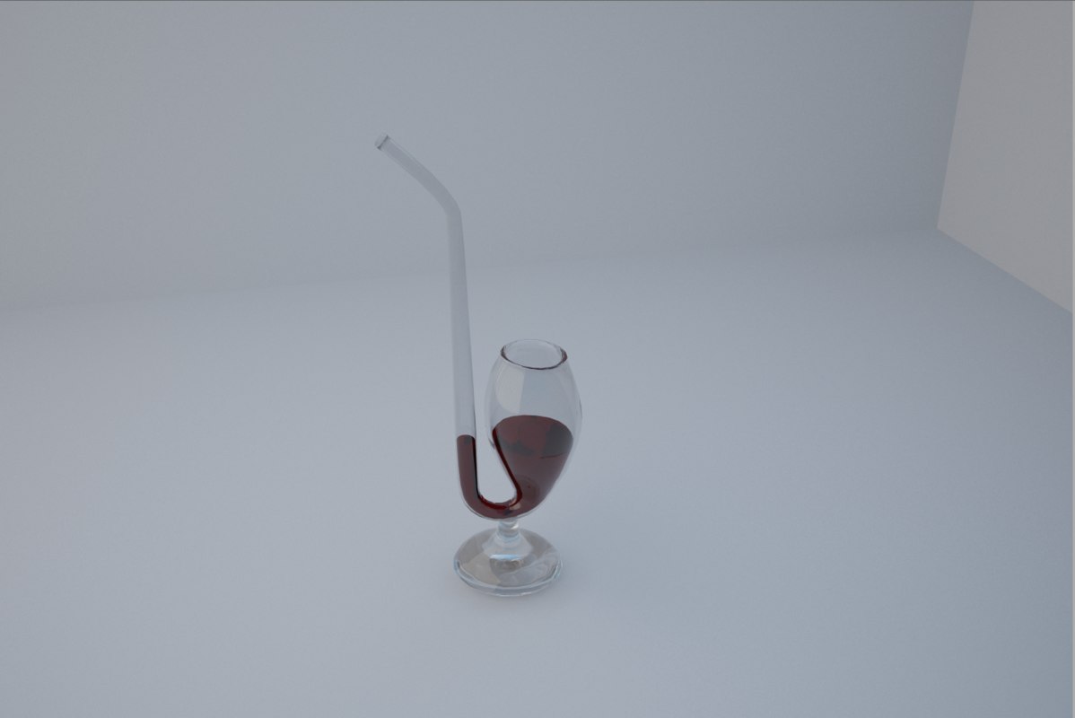 glasses wine straw 3d max