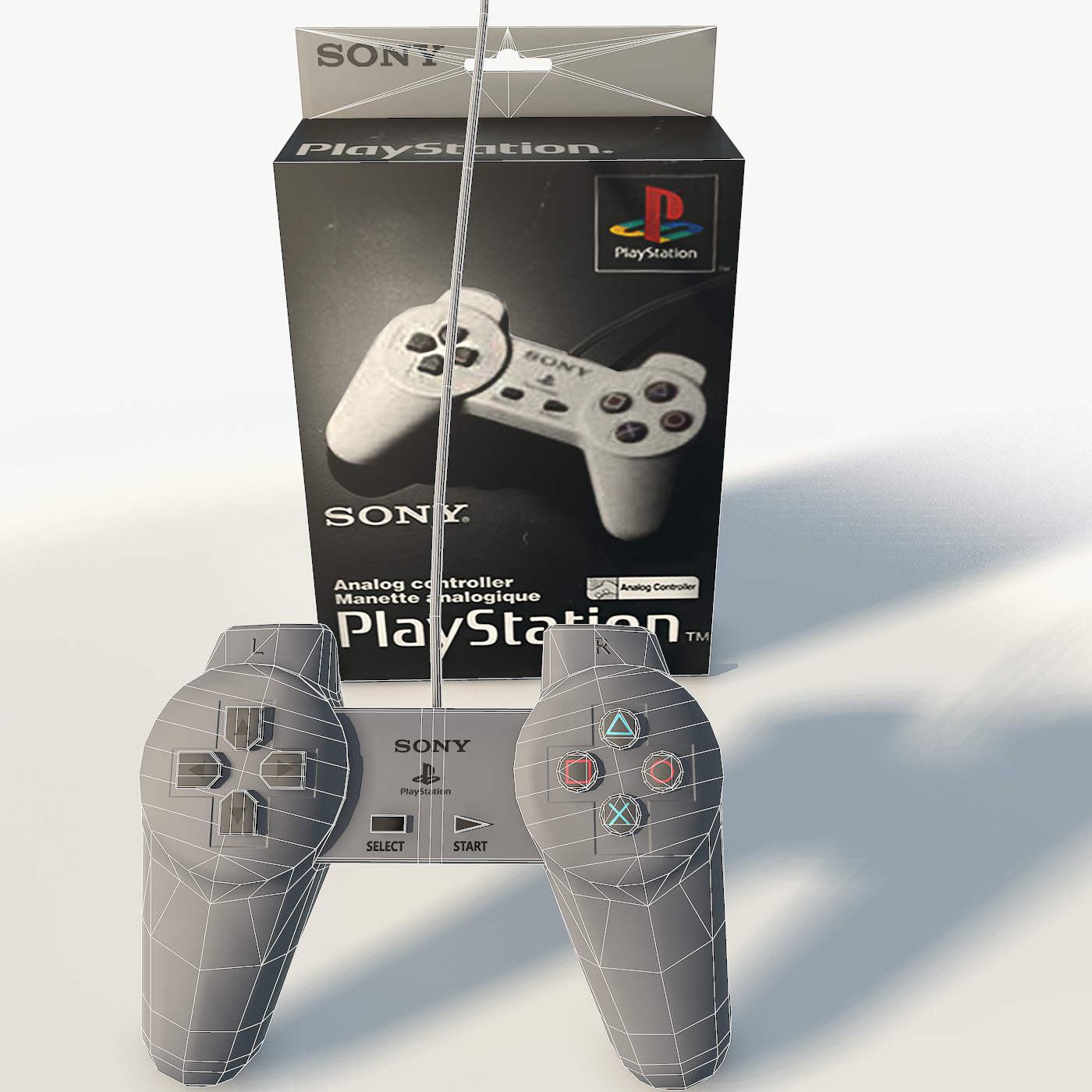 ps1 gamepad box 3d model