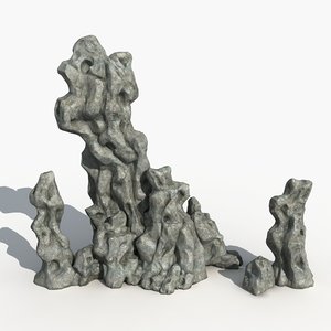 free rock stone landscape 3d model