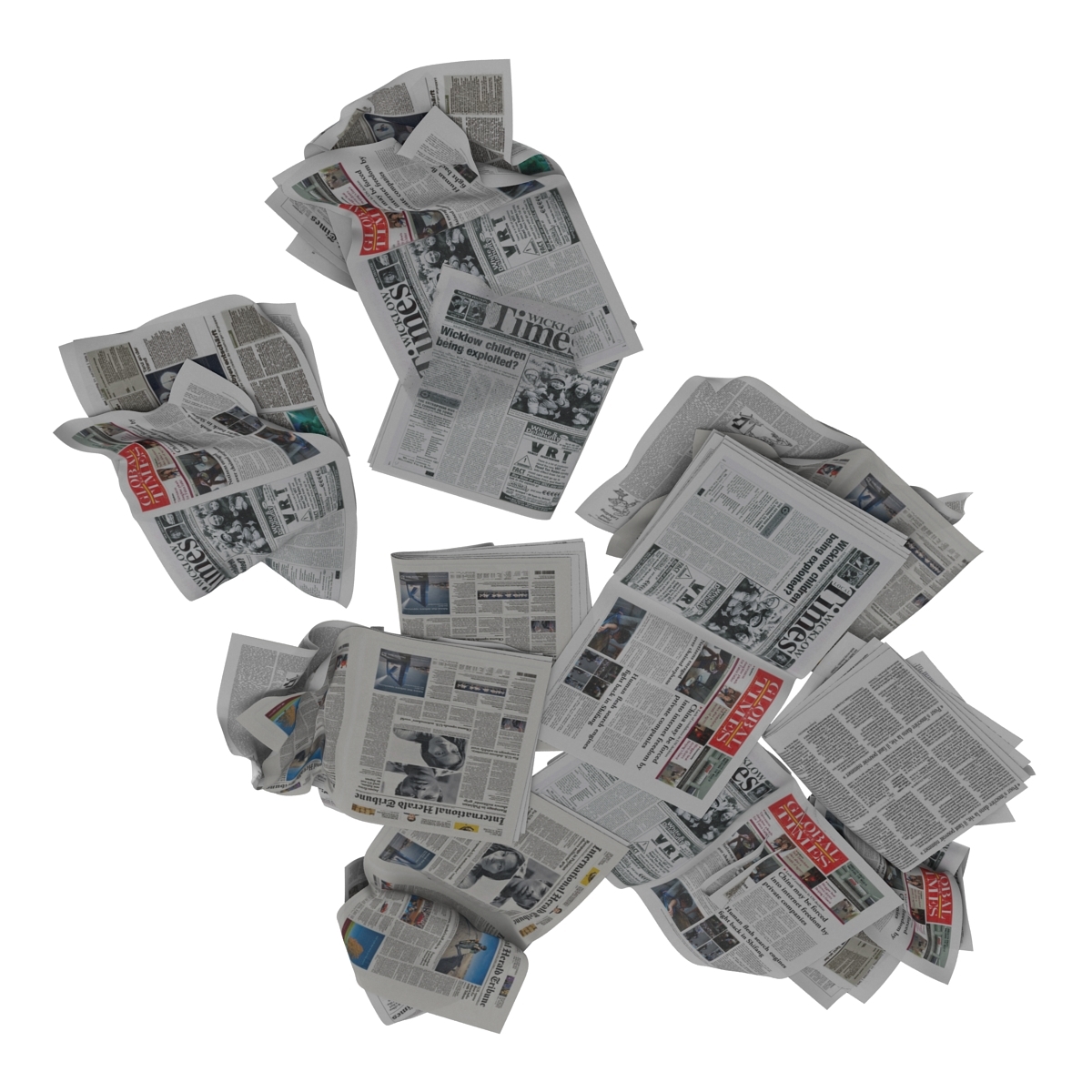 3d model newspaper litter 4 modeled