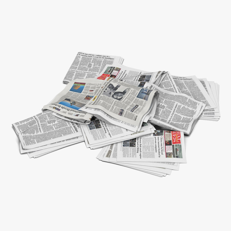 3d newspaper litter 3 modeled model