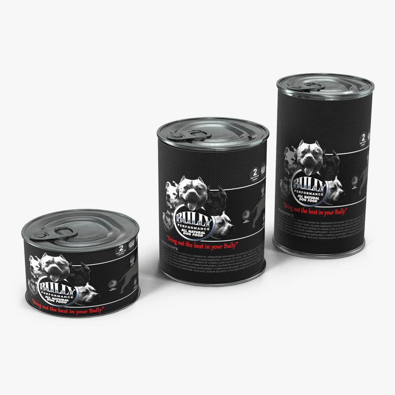 3d dog food tins set