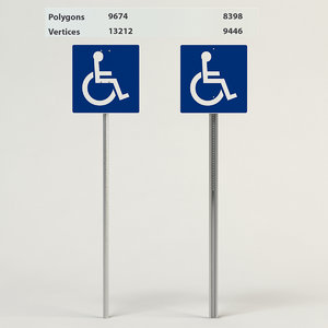 handicapped accessible signs 3d model