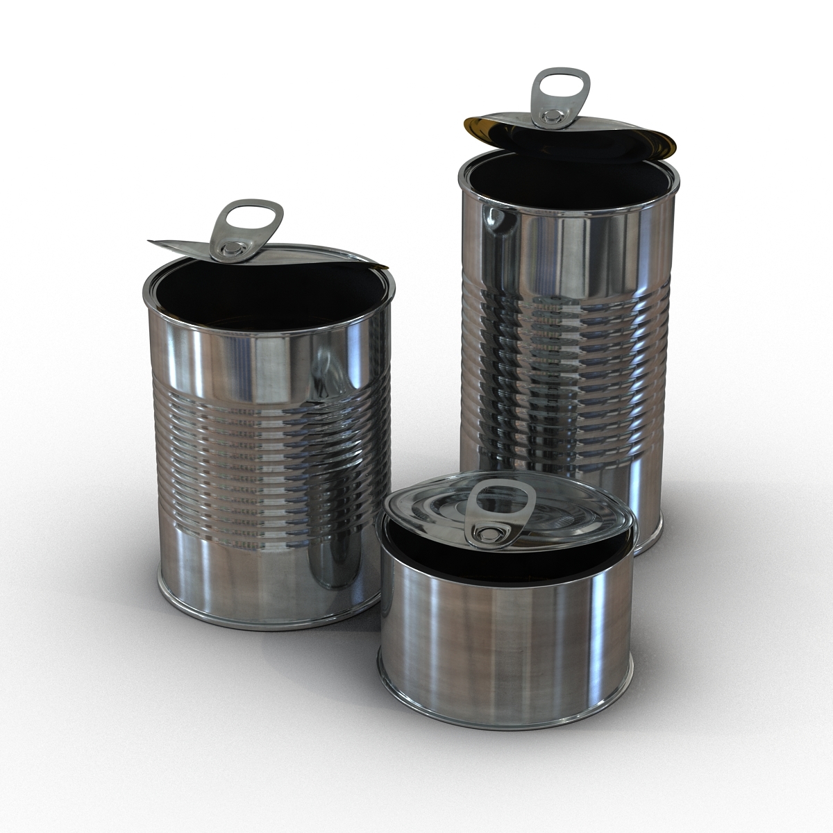 c4d open tin cans set