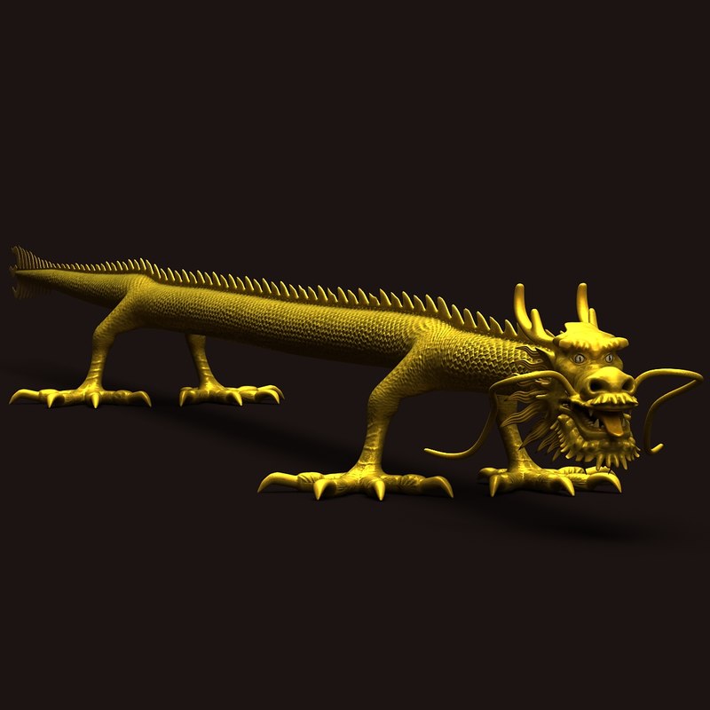 3d ancient straight dragon