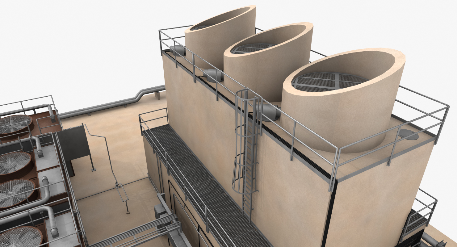 穿梭冷却塔3d模型