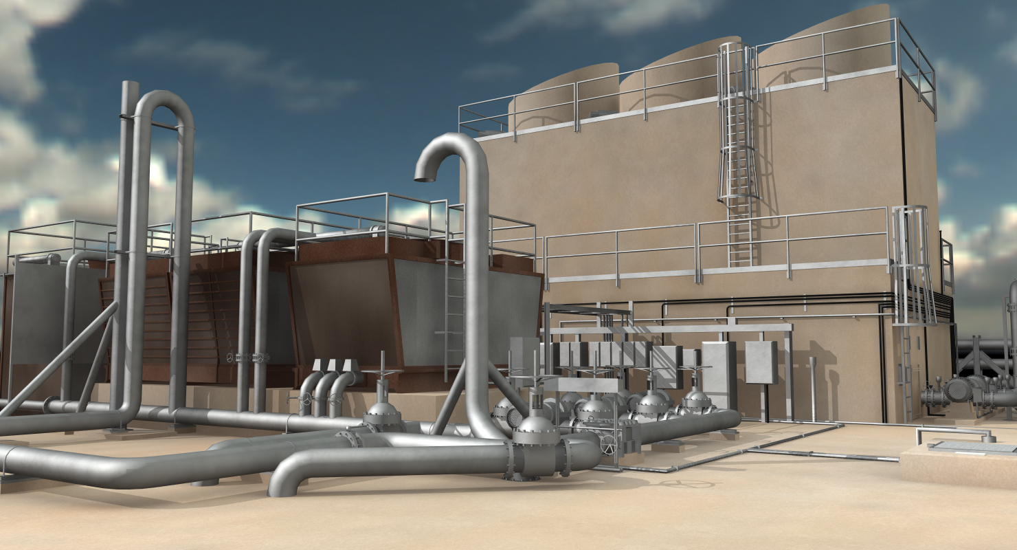 穿梭冷却塔3d模型