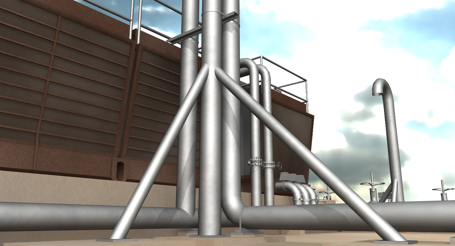 穿梭冷却塔3d模型