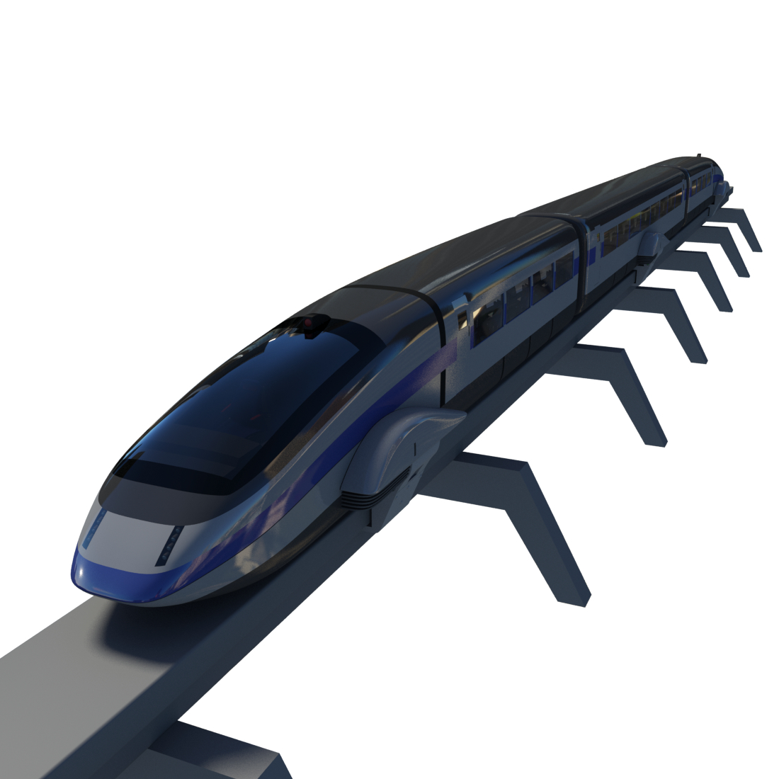 3d futuristic train model