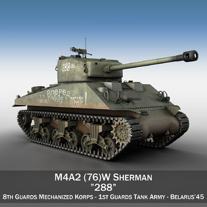 3d model m4a2 sherman 288 -