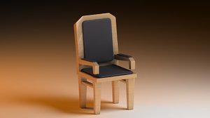 3d model of simple chair