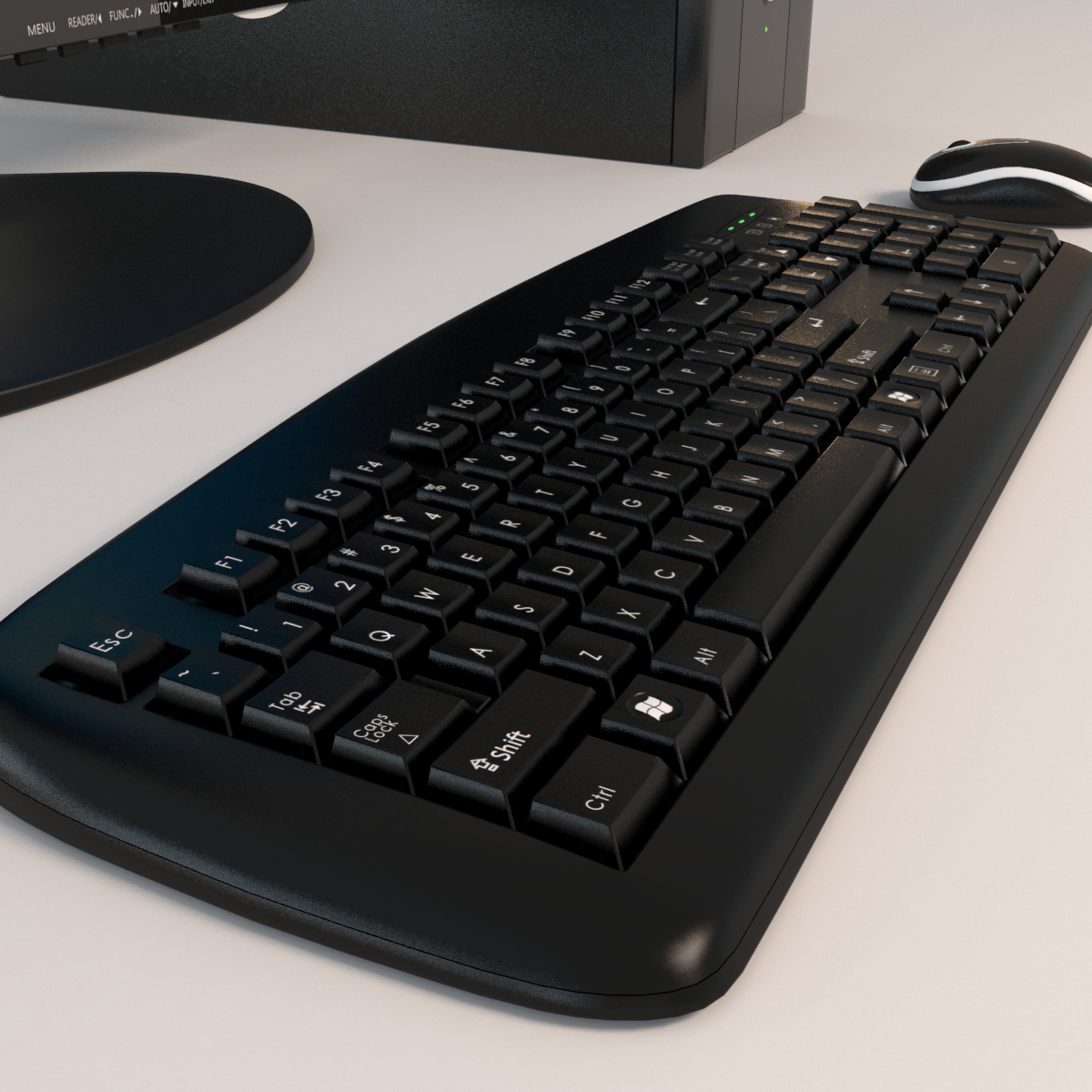 3d Model Monitor Keyboard Mouse