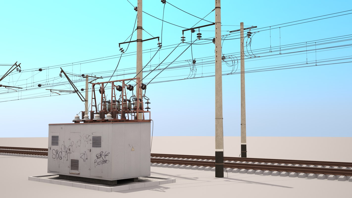 railway catenary switch box 3d max