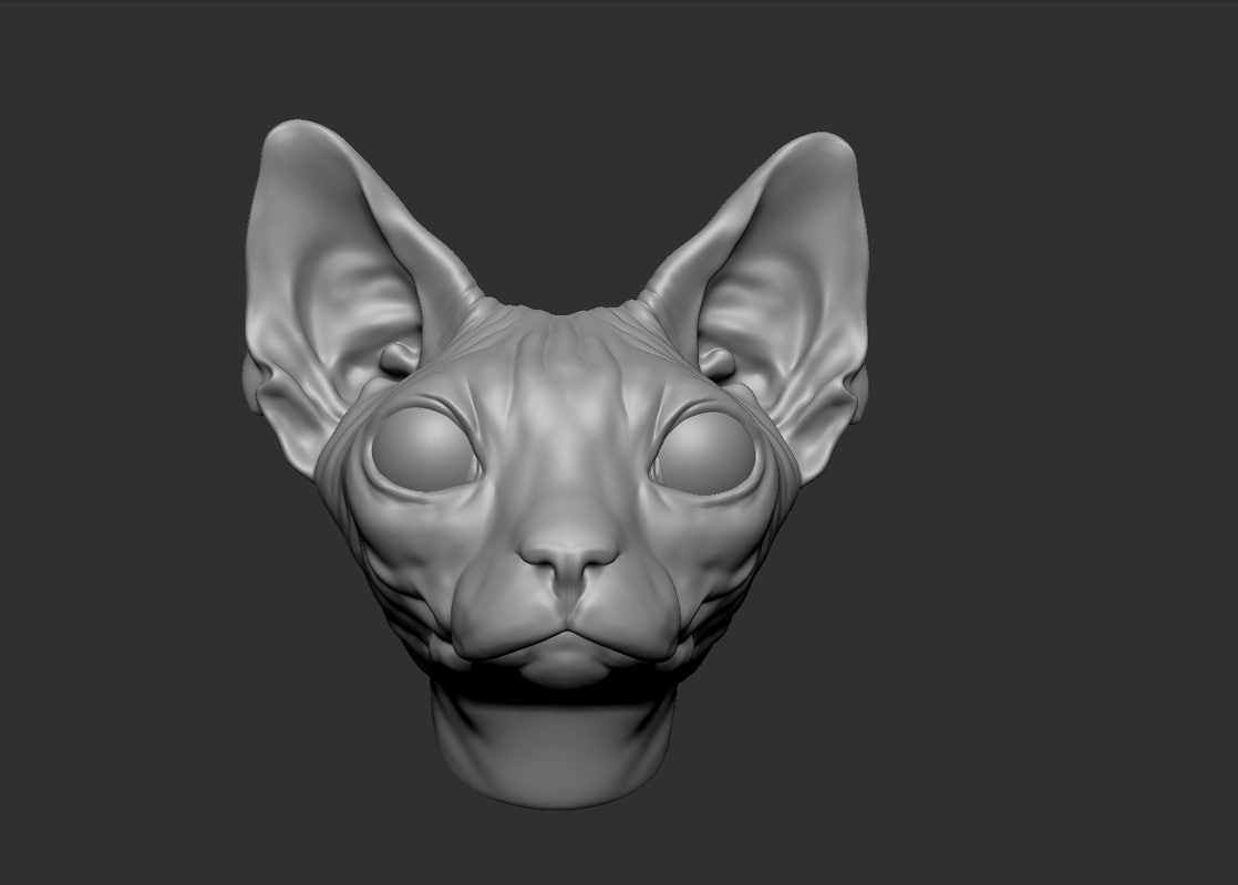  3d  model  sphynx cat 