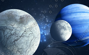 Earthlike moon and icy moon