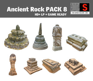 ancient rock pack 8 3d model