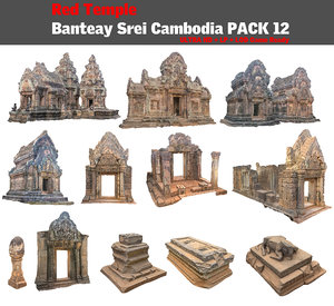 3d model red temple pack 12