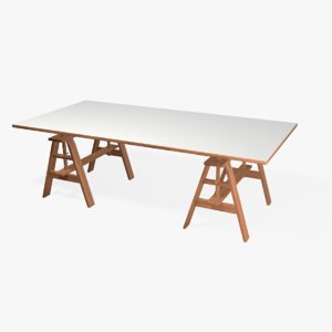 3d sawhorse wood table model