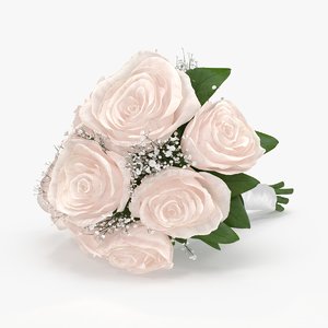 3d model of bridal bouquet laying
