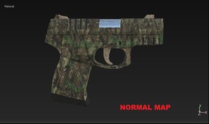 pistol camouflaged 3d 3ds