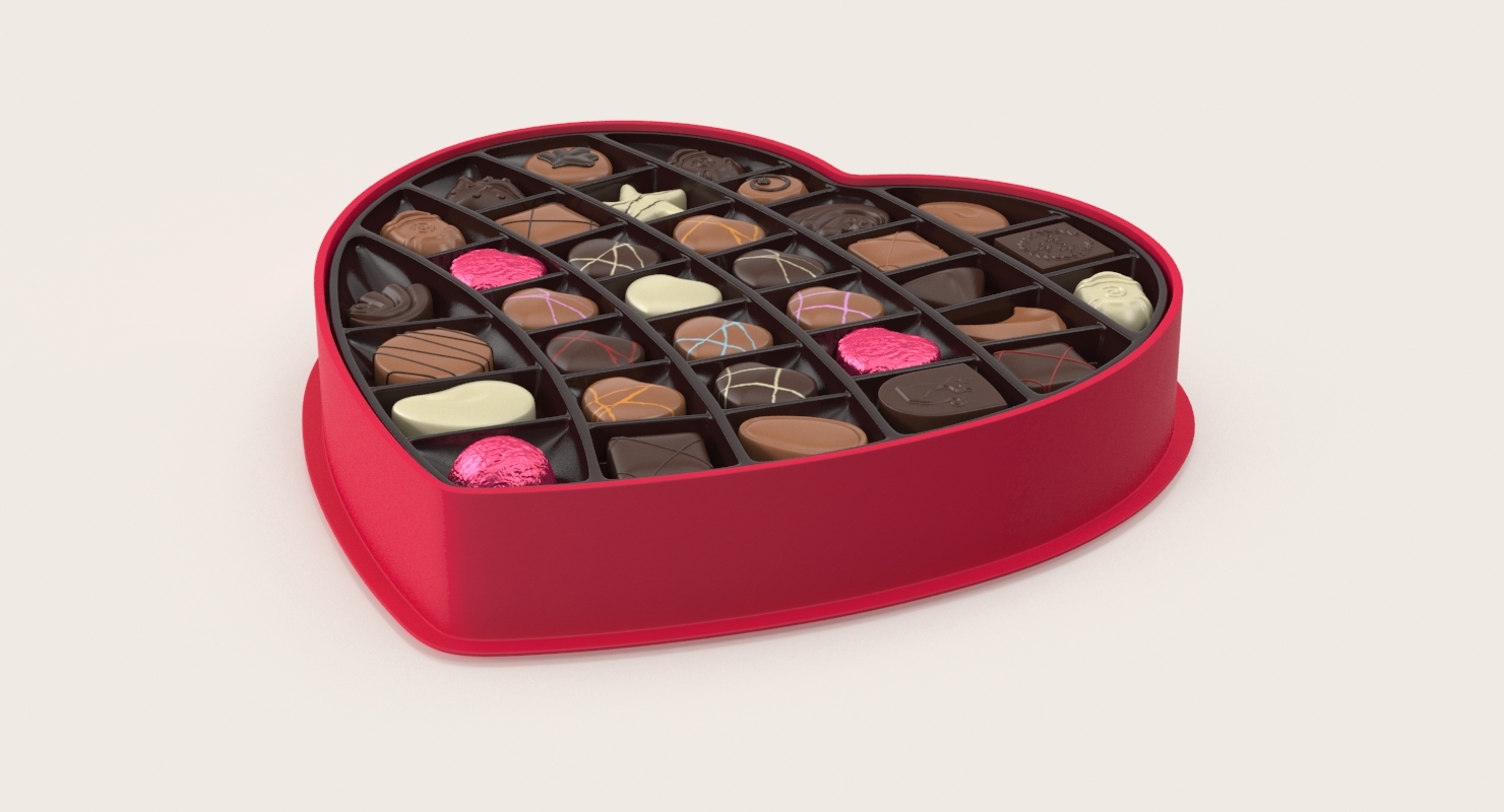 Open Box Chocolates 3d Max