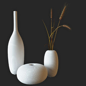 decor wheat vase 3d model