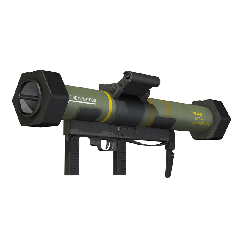 3d model of launcher gun weapon