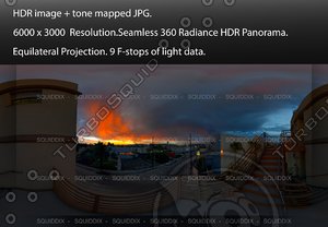 SPECTACULAR SUNSET OVER THE CITY 360 PANORAMA #505