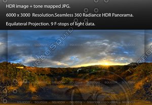 SUNSET IN HOLLYWOOD HILLS OVERLOOKING A LAKE, 360 PANORAMA #513