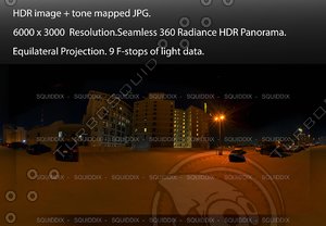 DOWNTOWN LOS ANGELES PARKING LOT NIGHT, 360 PANORAMA #521