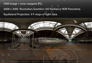 INTERIOR ABANDONED WAREHOUSE FACTORY 5, 360 PANORAMA #528
