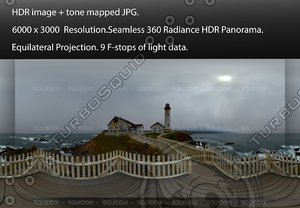 LIGHTHOUSE ON AN OVERCAST DAY, 360 PANORAMA #535