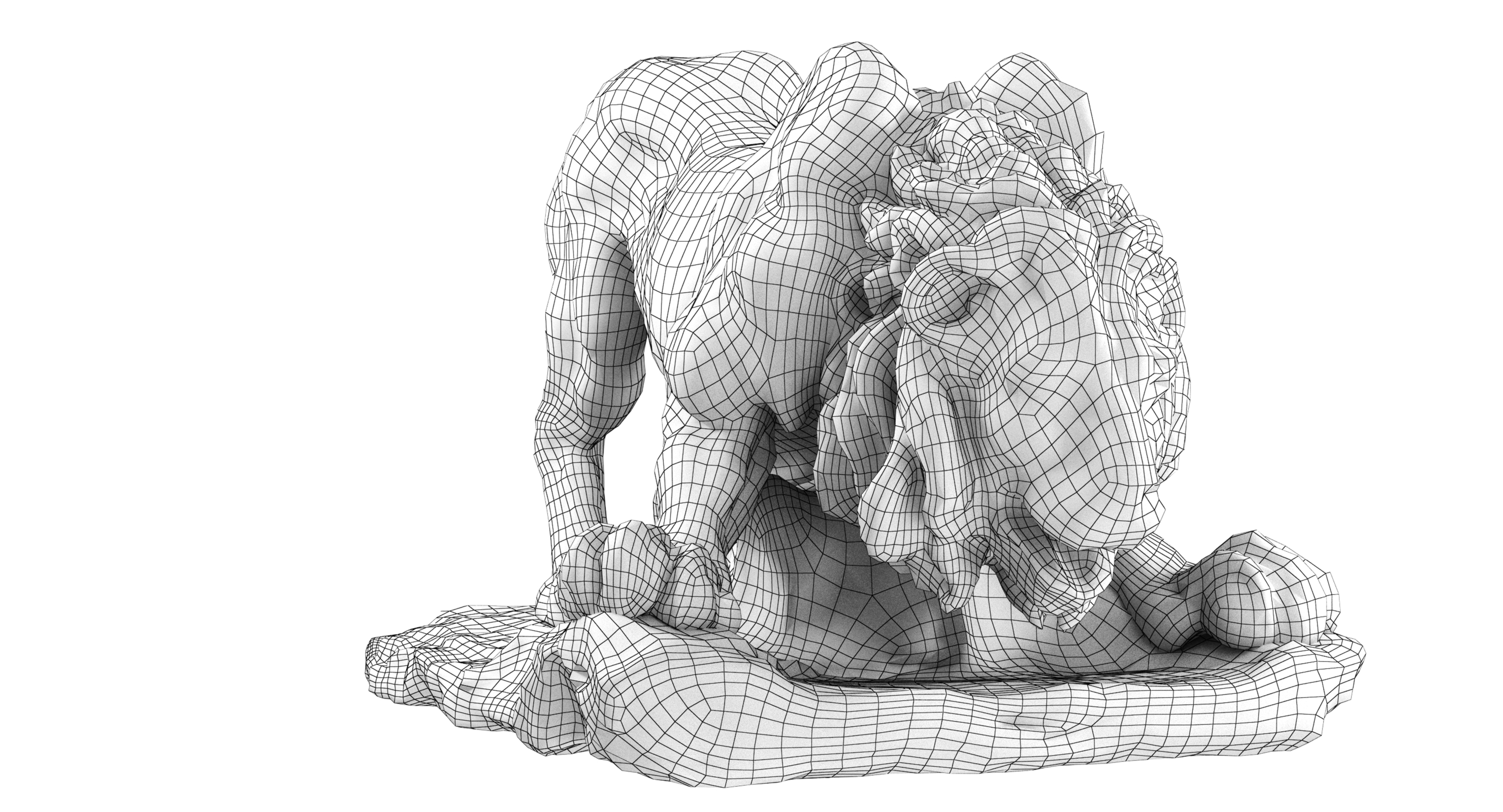 3D модель Бернини - скульптура льва на фонтане Четырех рек - TurboSquid ...