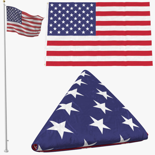 American Flag 3D Models for Download TurboSquid