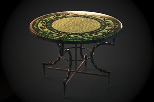 moroccan table tiled mosaic 3d model