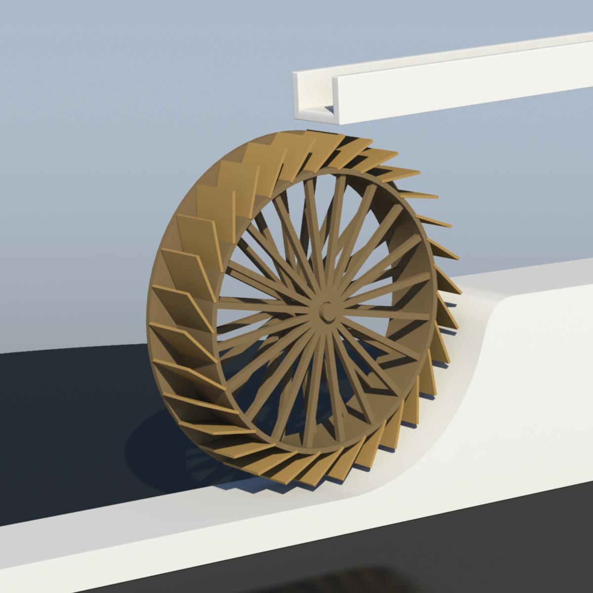 water wheel obj