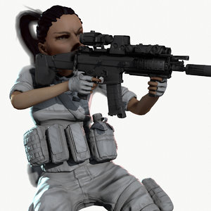 max rigged ready soldier animation