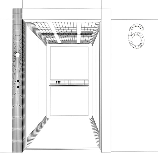 3d elevator otis doors model