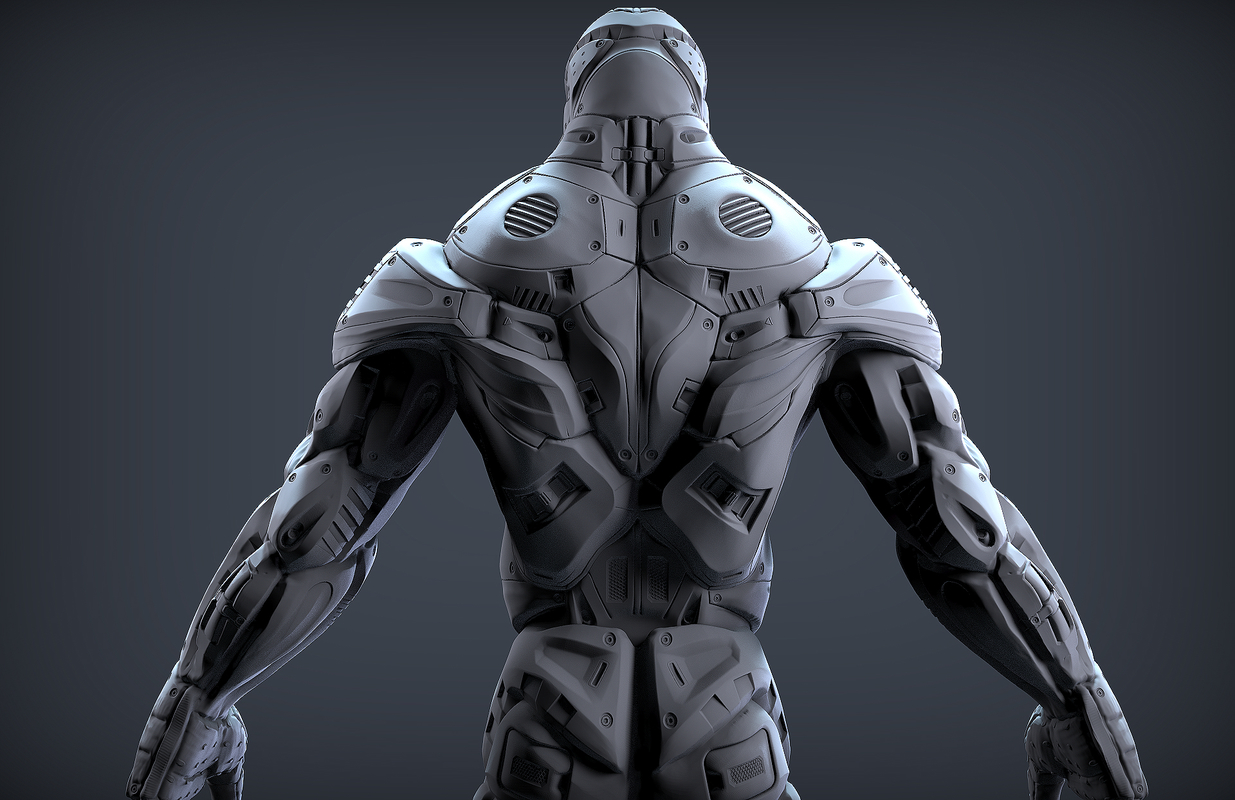 sci-fi male character obj